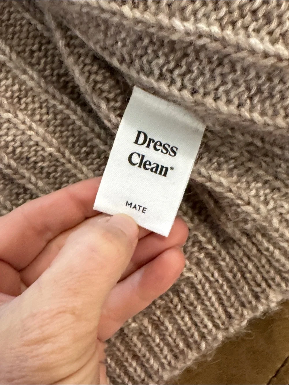 MATE the Label Luxe Alpaca Ribbed Button-Front Cardigan in Bark Taupe Small